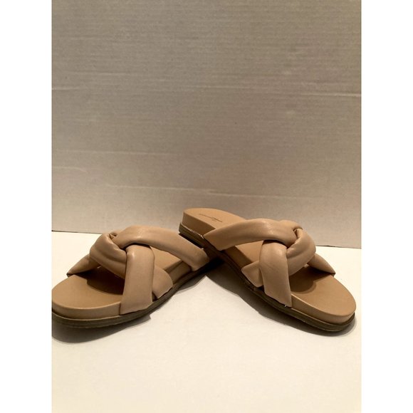 Universal Thread Cosette Sandal Women's 8 Tan Brown Slip-on Padded Flat Heel - Picture 6 of 9